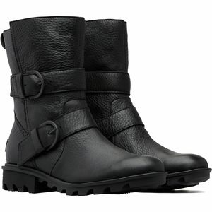 NWT Sorel Black Leather Phoenix Moto Boot